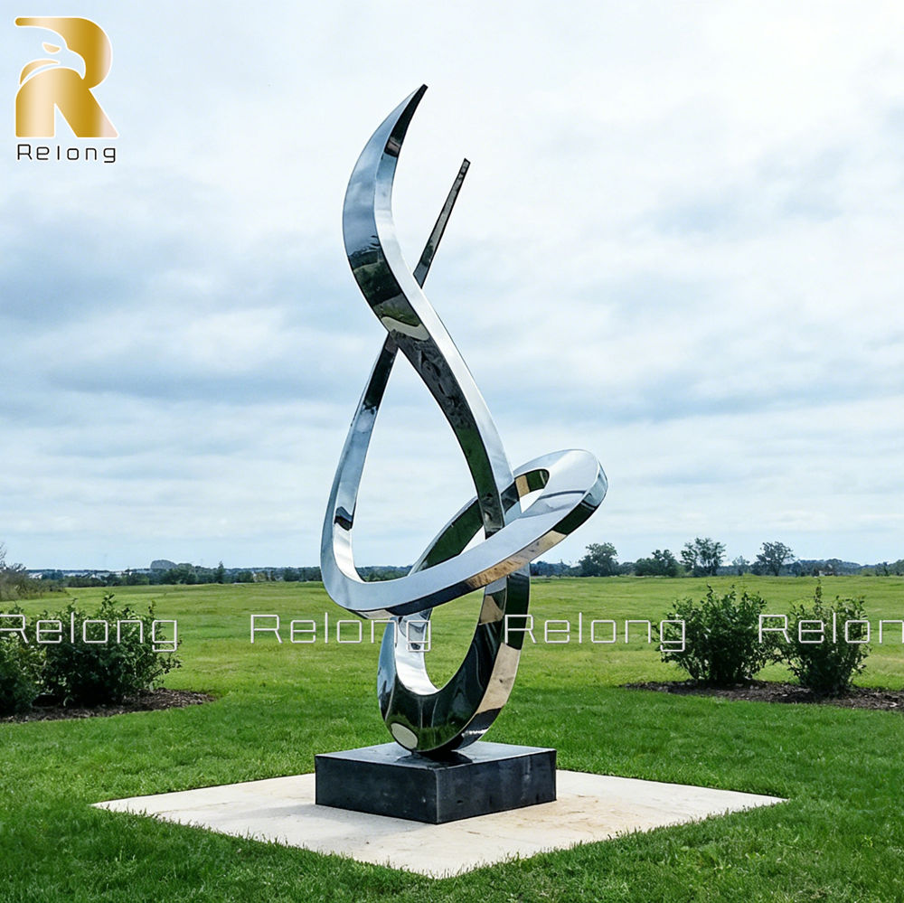 stainless steel abstract garden sculpture