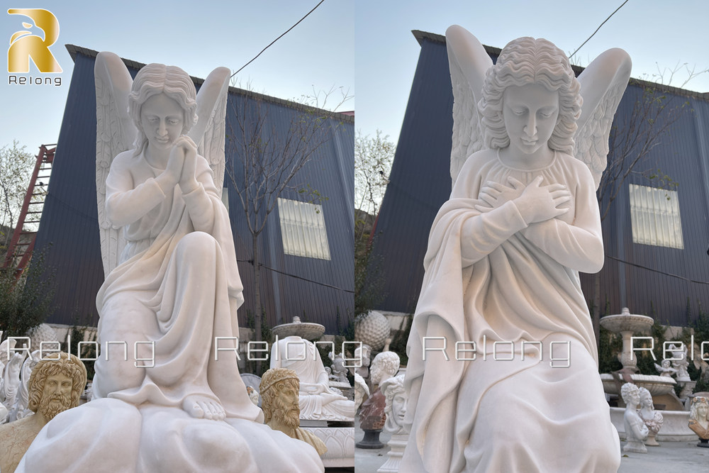 facial details of angel statues