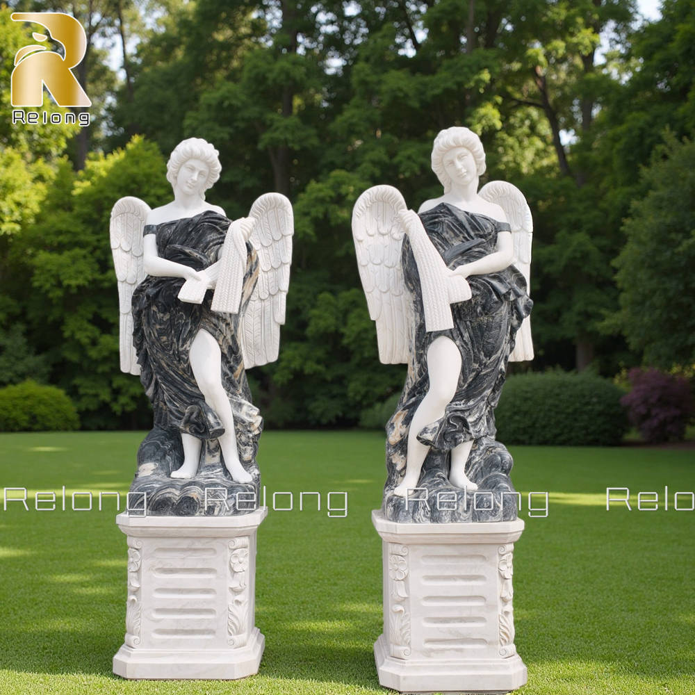 large marble angel sculpture