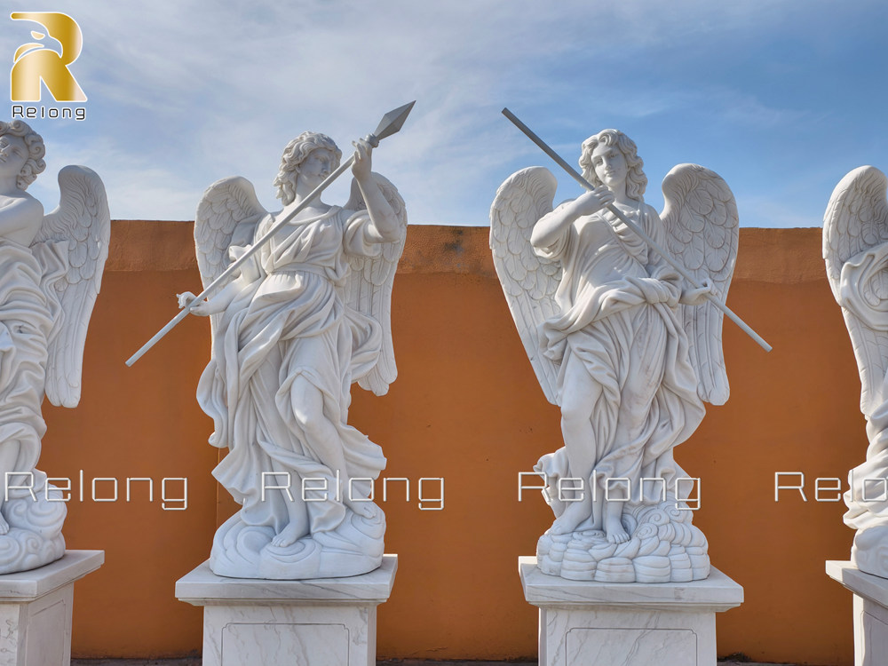 large white angel sculpture