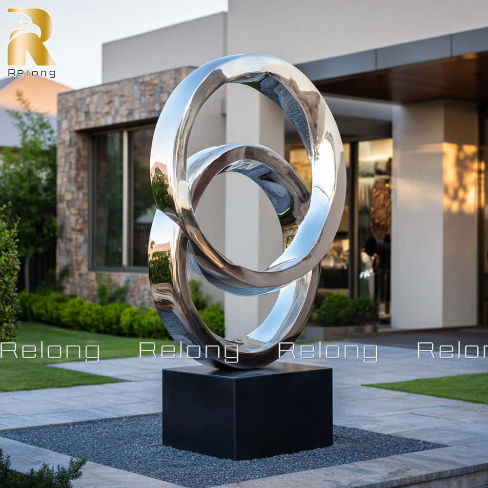 mirror polished circular sculpture