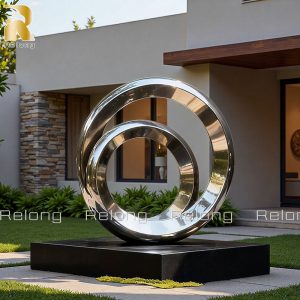 stainless steel circular sculpture