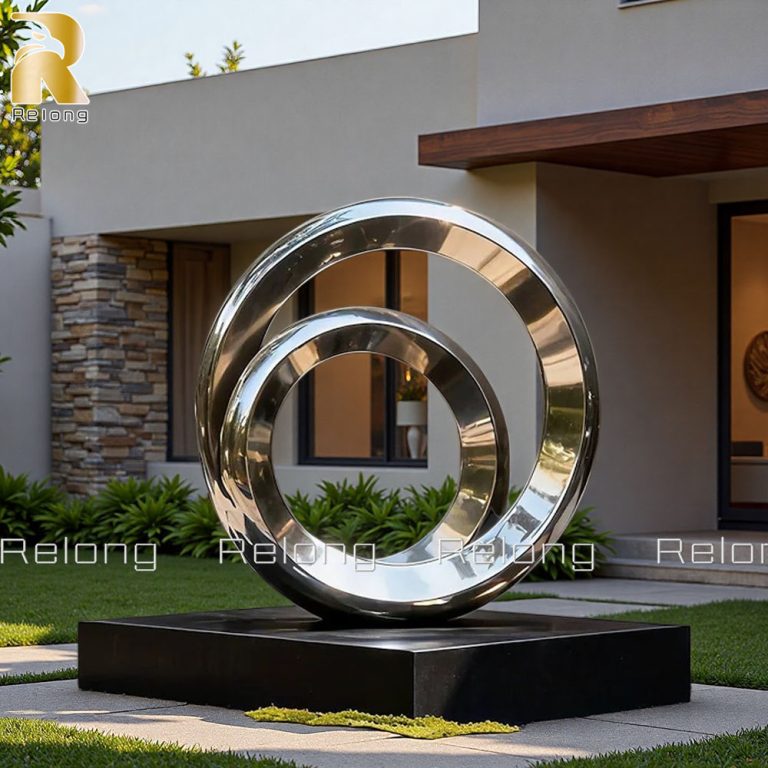 stainless steel circular sculpture