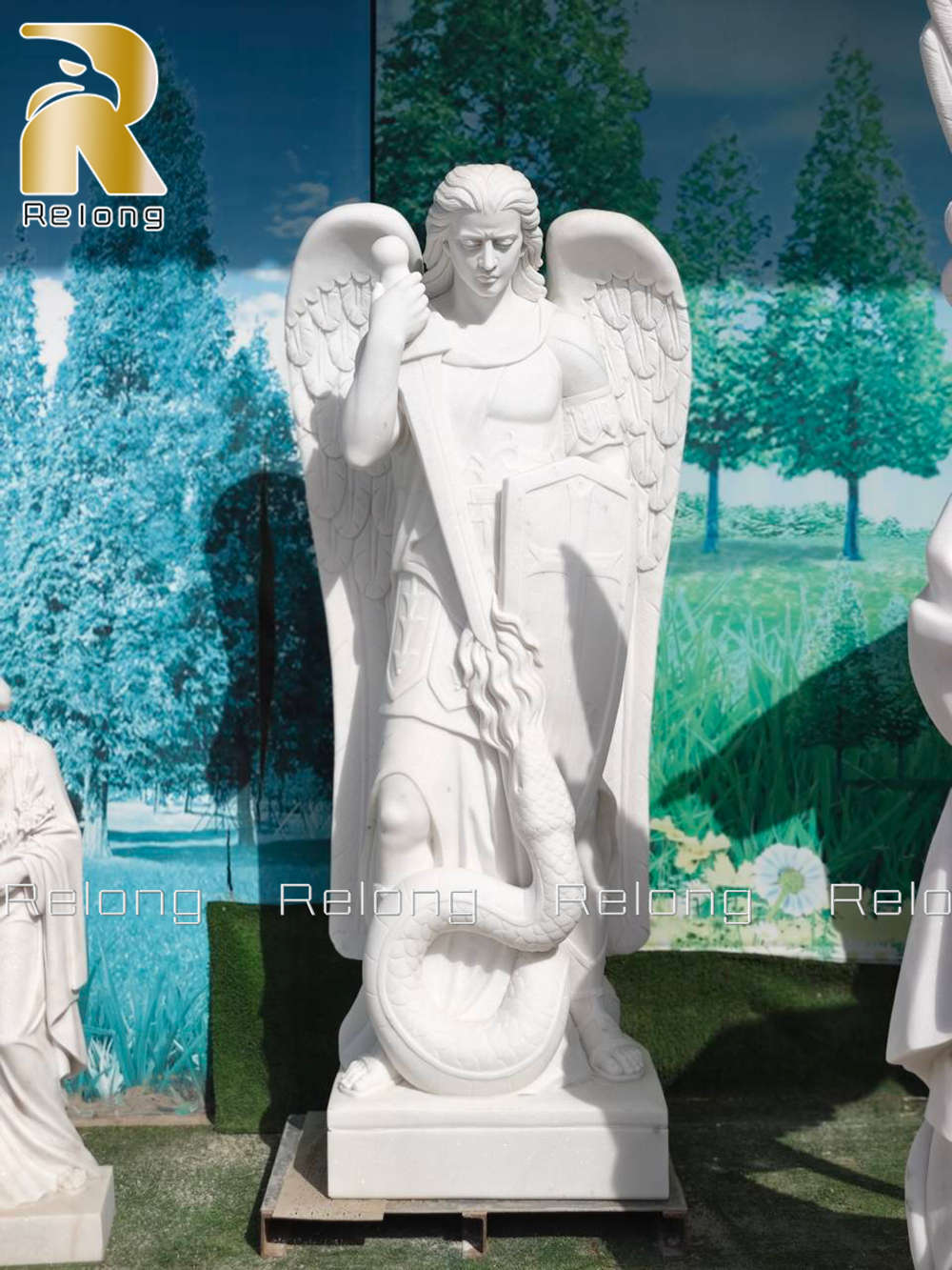 white marble Archangel Sculptures