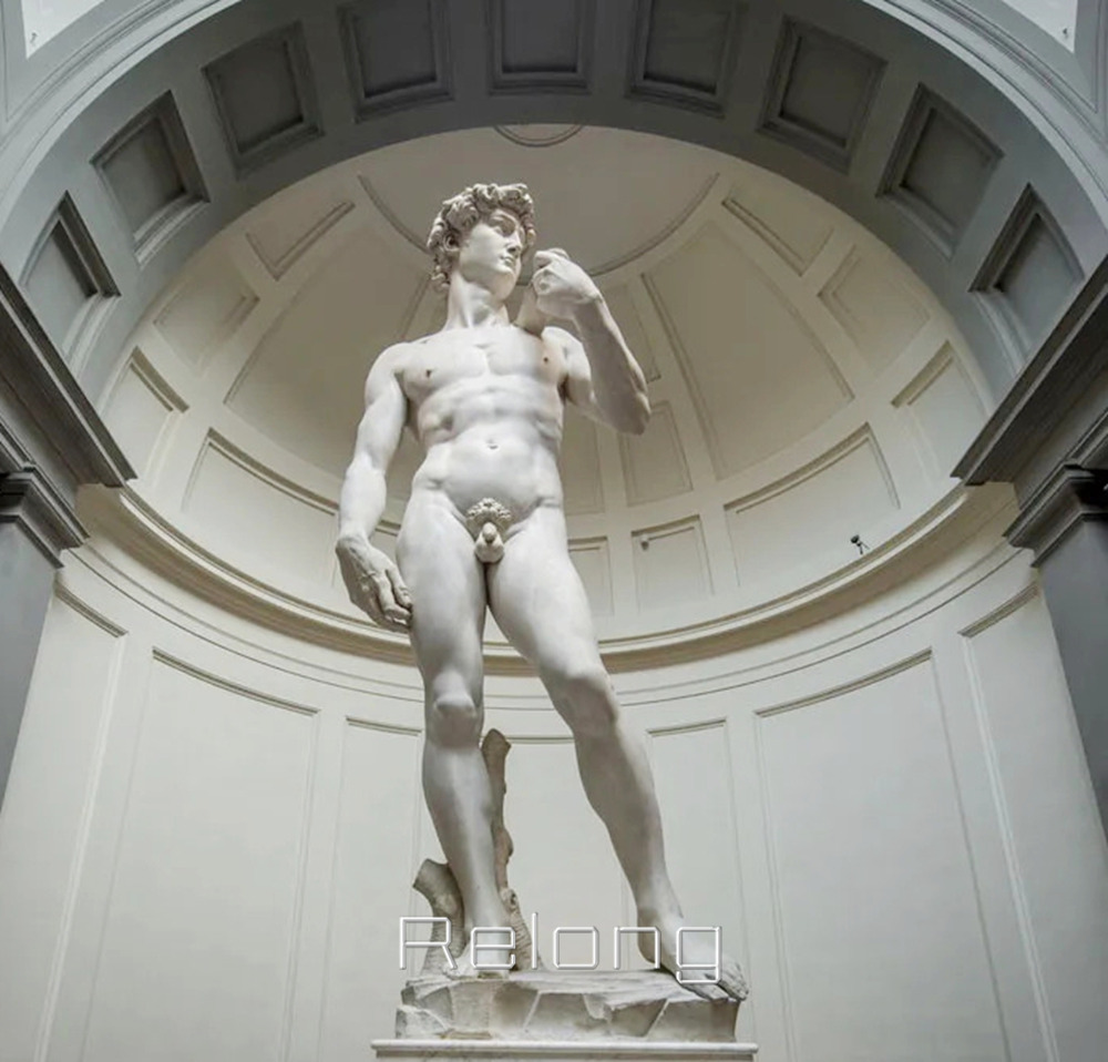 famous David marble sculpture by Michelangelo