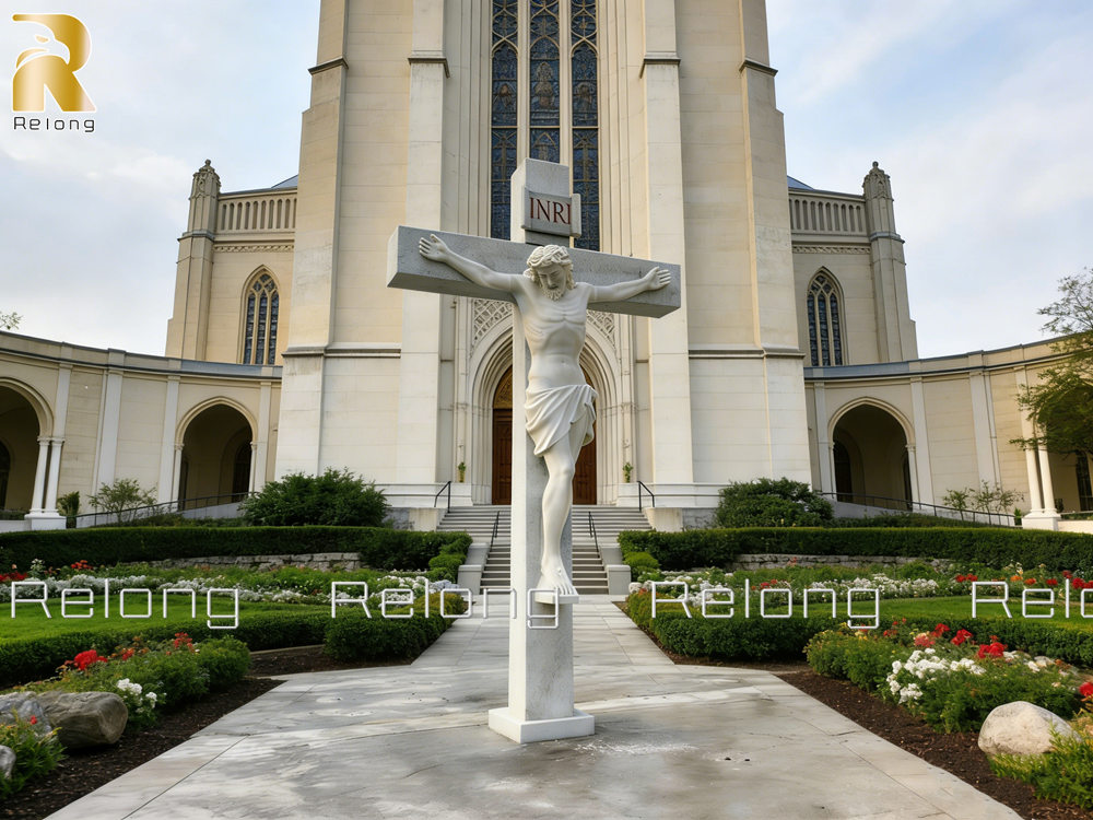 Jesus on the Cross sculpture for church decor