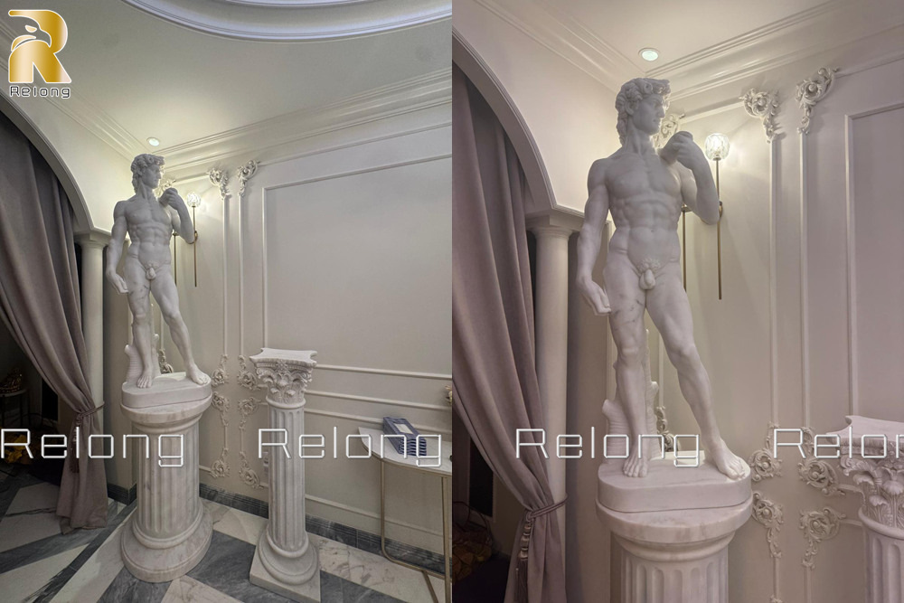 Marble David Sculpture Placed Indoors - Feedback from a US Client