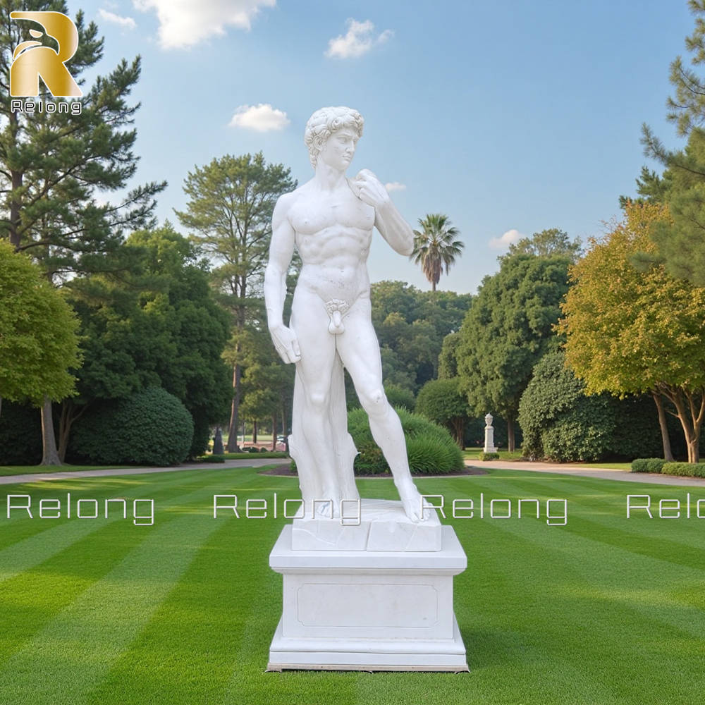 White Marble David Sculpture