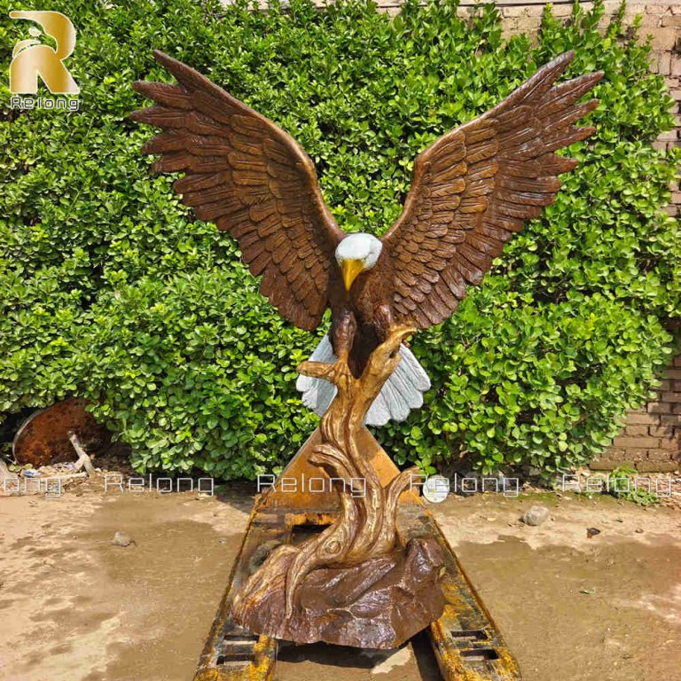 bronze bald eagle statue