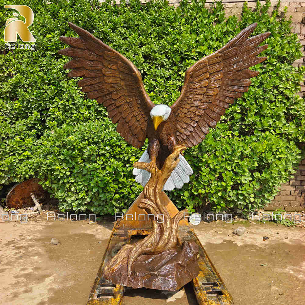 bronze bald eagle statue