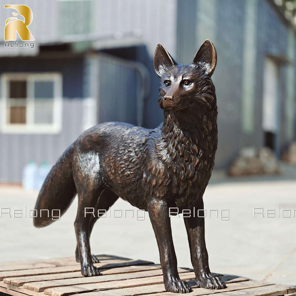 fox sculpture for garden decor