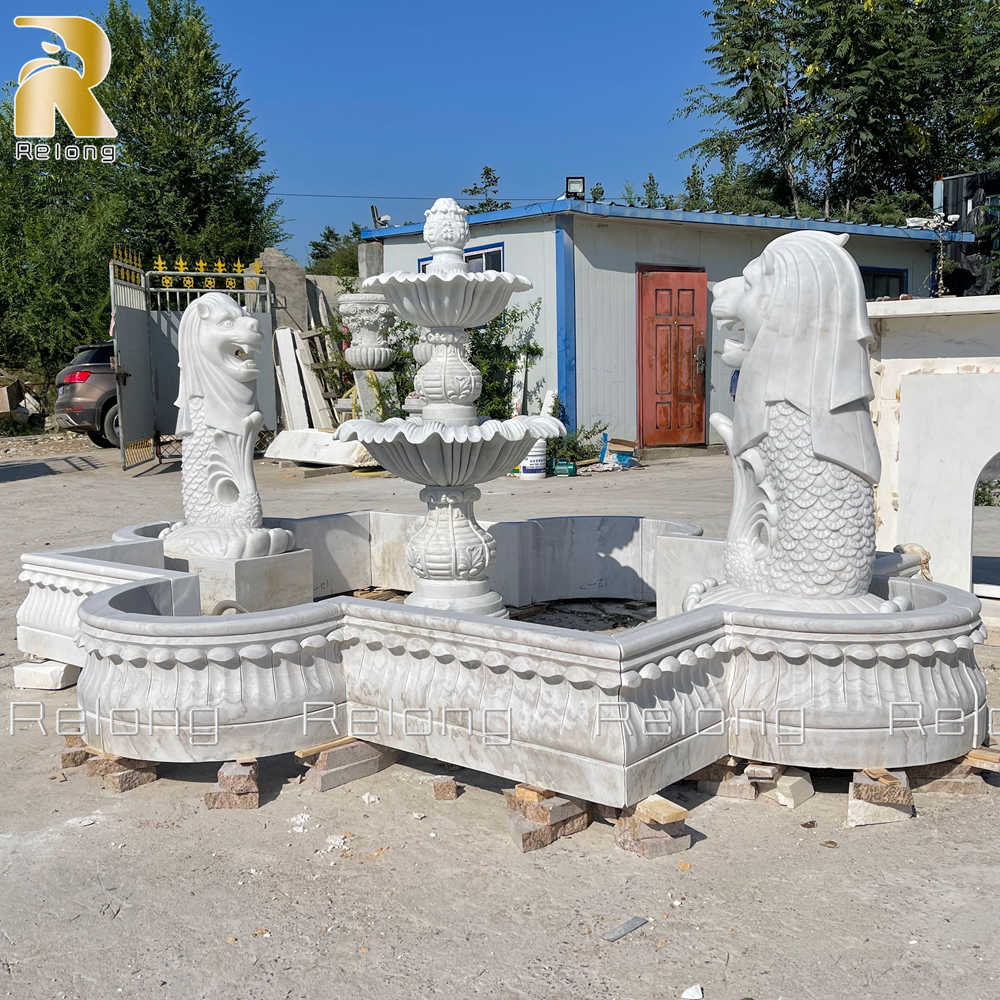 hand carved merlion fountain