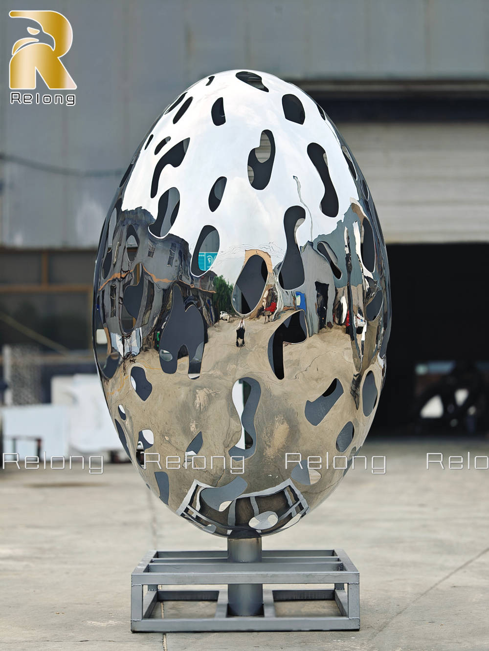 hollow stainless steel sculpture