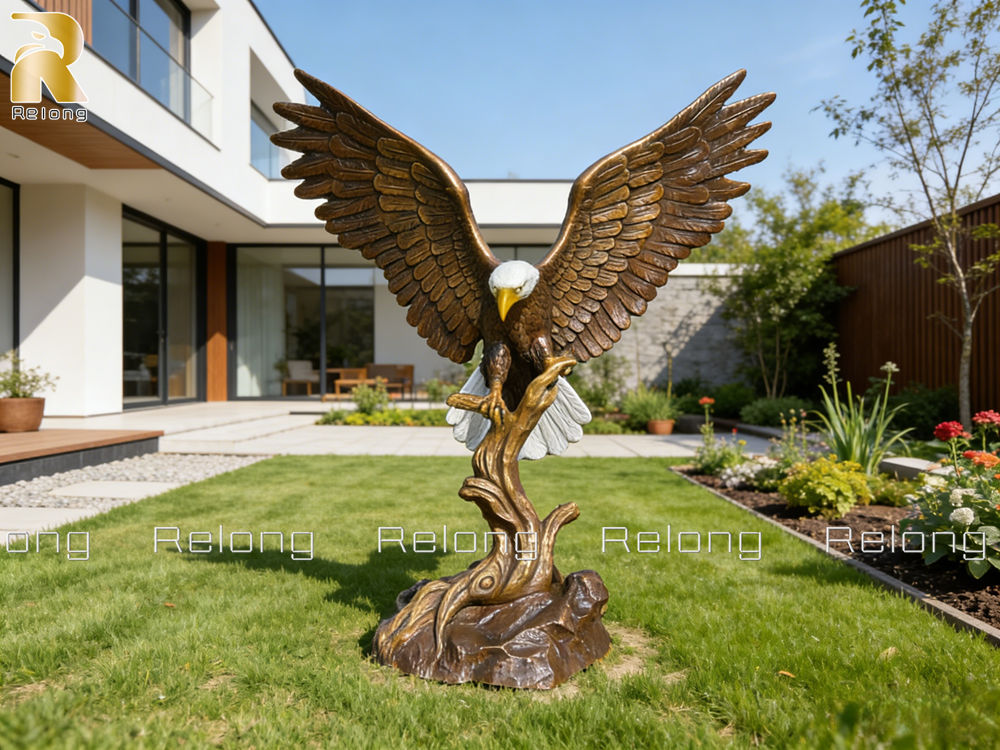 large bronze eagle statue