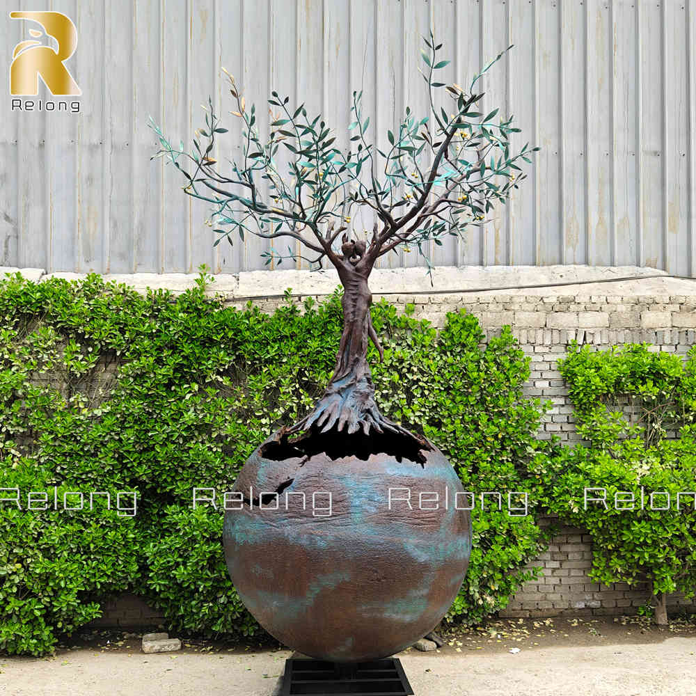 large bronze tree sculpture