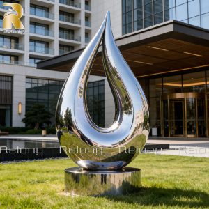 metal raindrop sculpture