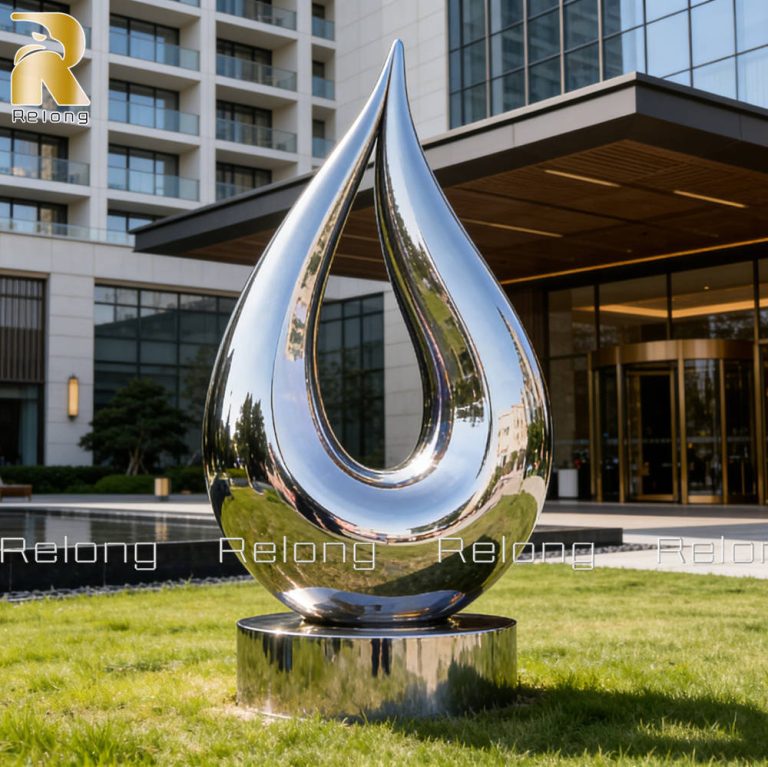 metal raindrop sculpture