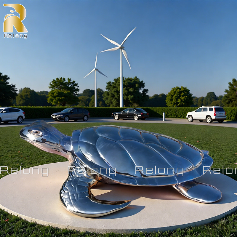 metal sea turtle sculpture for outdoor decor