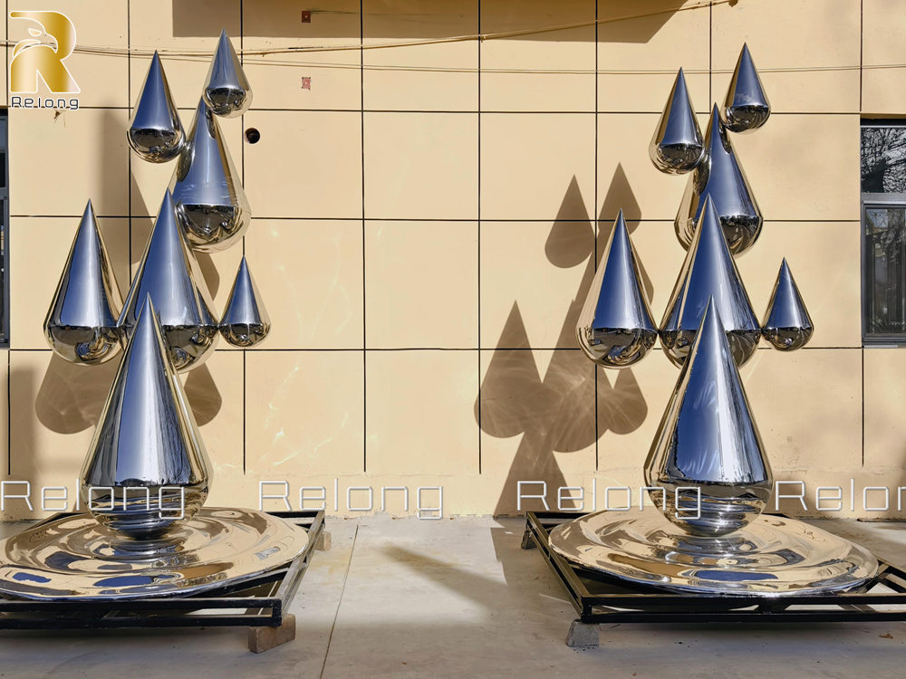 modern raindrop sculpture in stock.