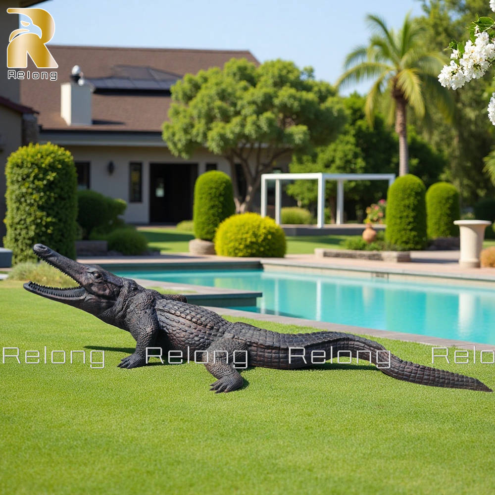outdoor alligator sculpture