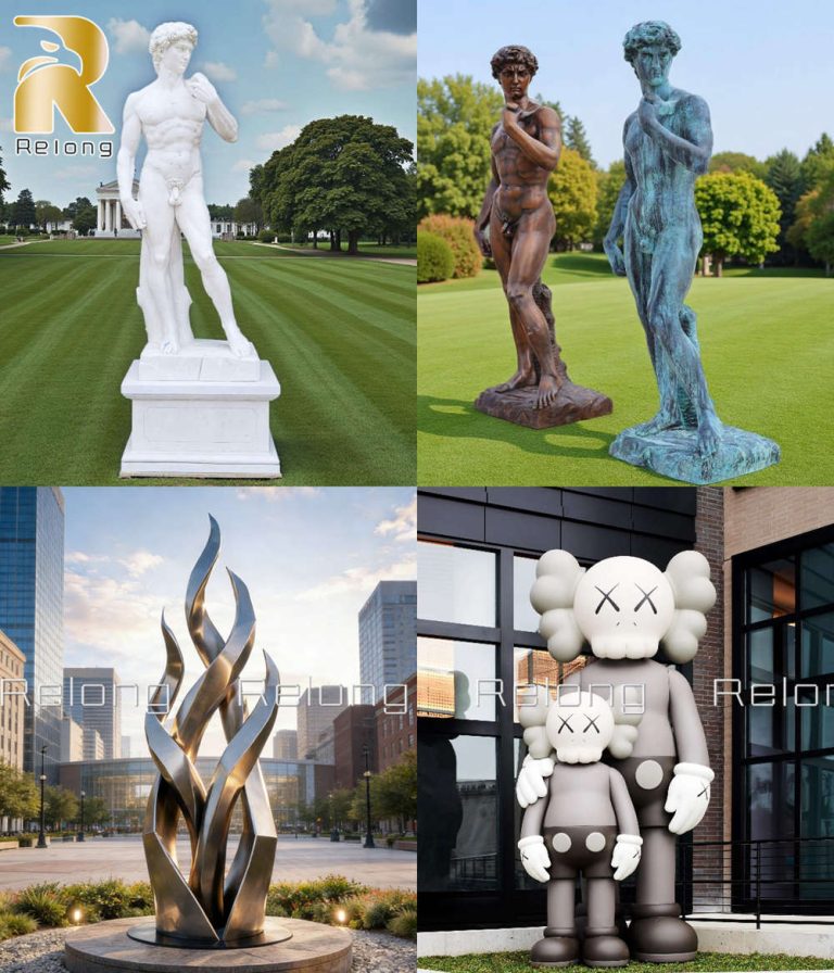 sculpture in different material