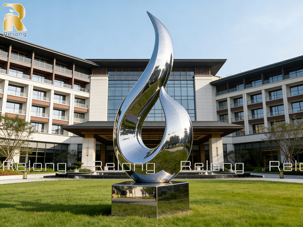 stainless steel abstract sculpture