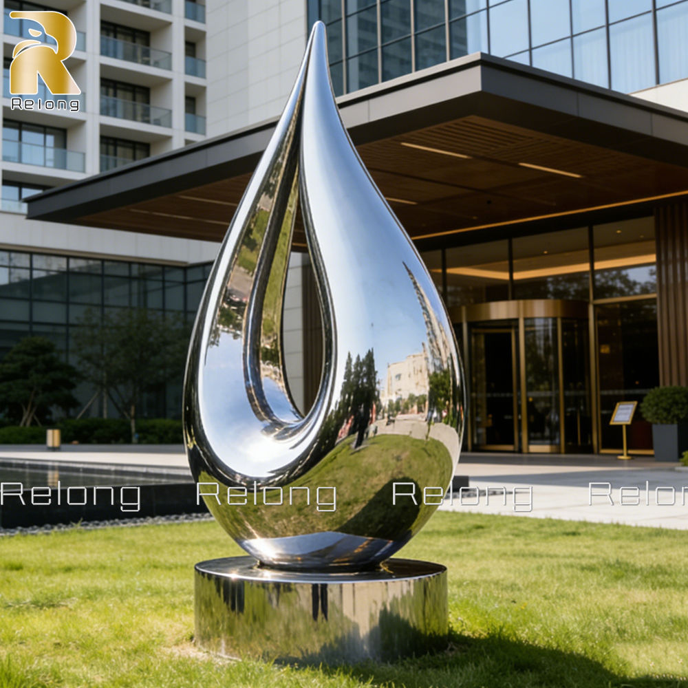 stainless steel raindrop sculpture
