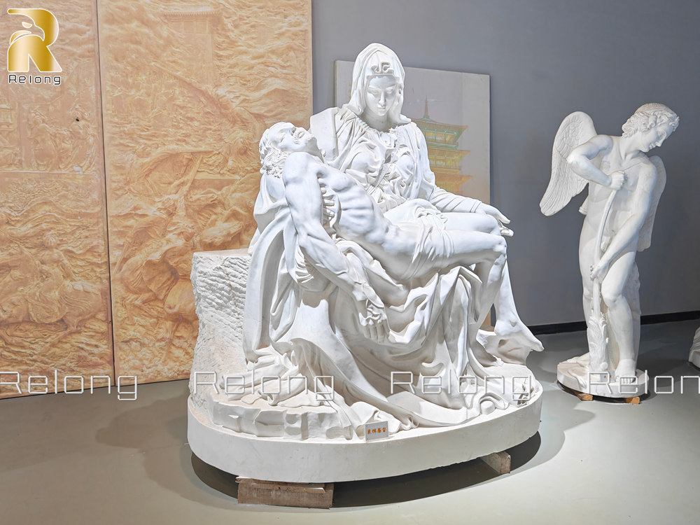 white marble pieta sculpture by Relong Factory