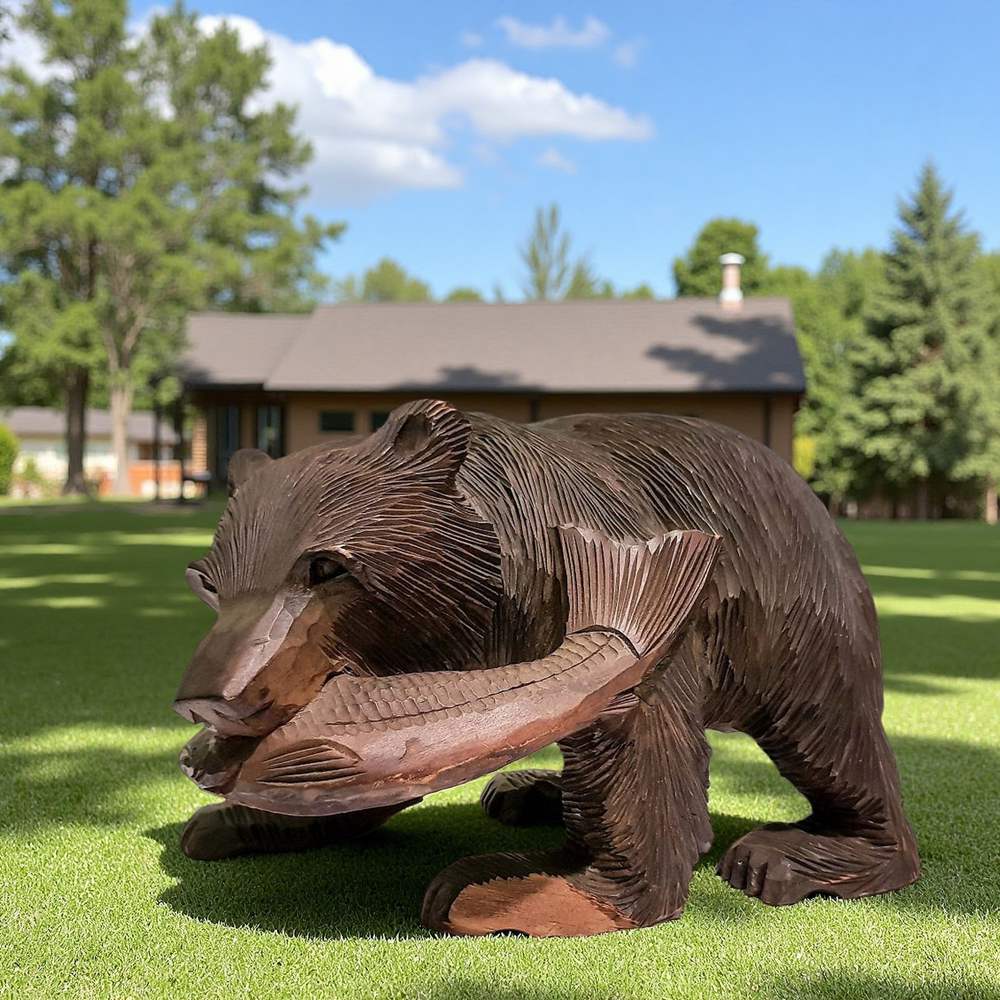 wood bear sculpture