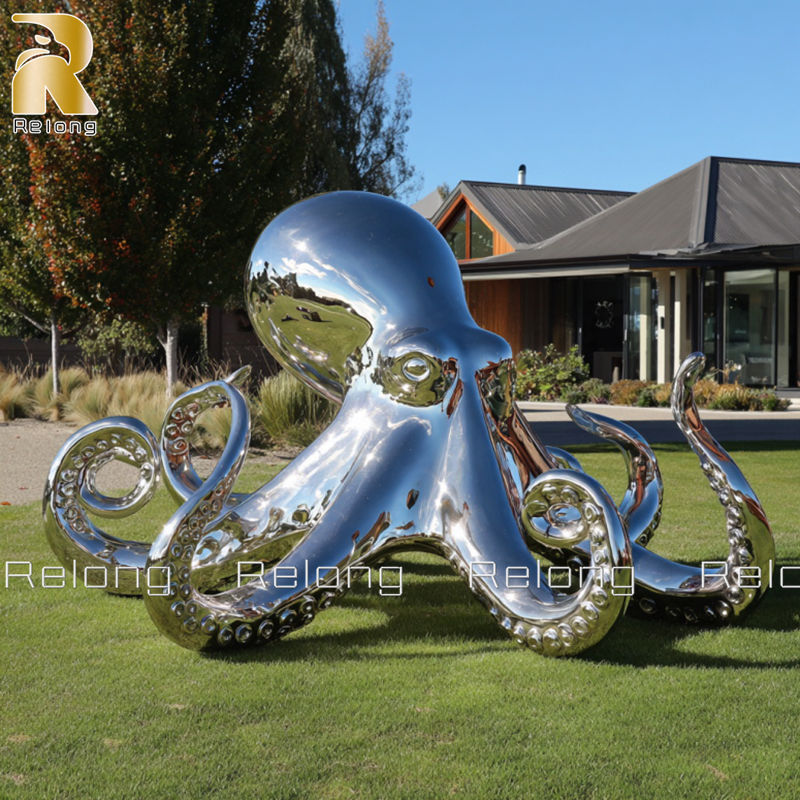 Metal Octopus Sculpture