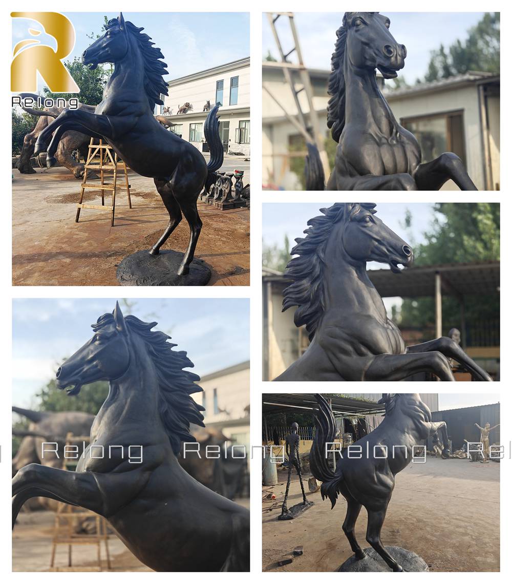 Ferrari horse sculpture from different angles