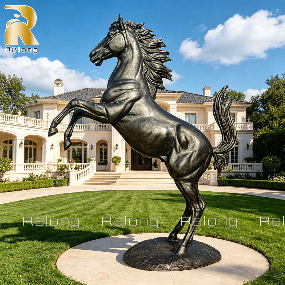 Elegant Bronze Ferrari horse sculpture