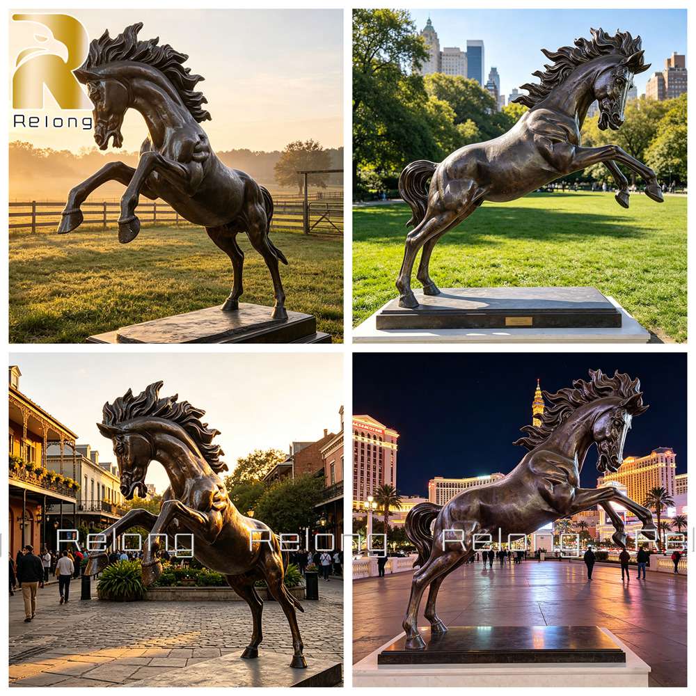 Various applications of galloping horse statue