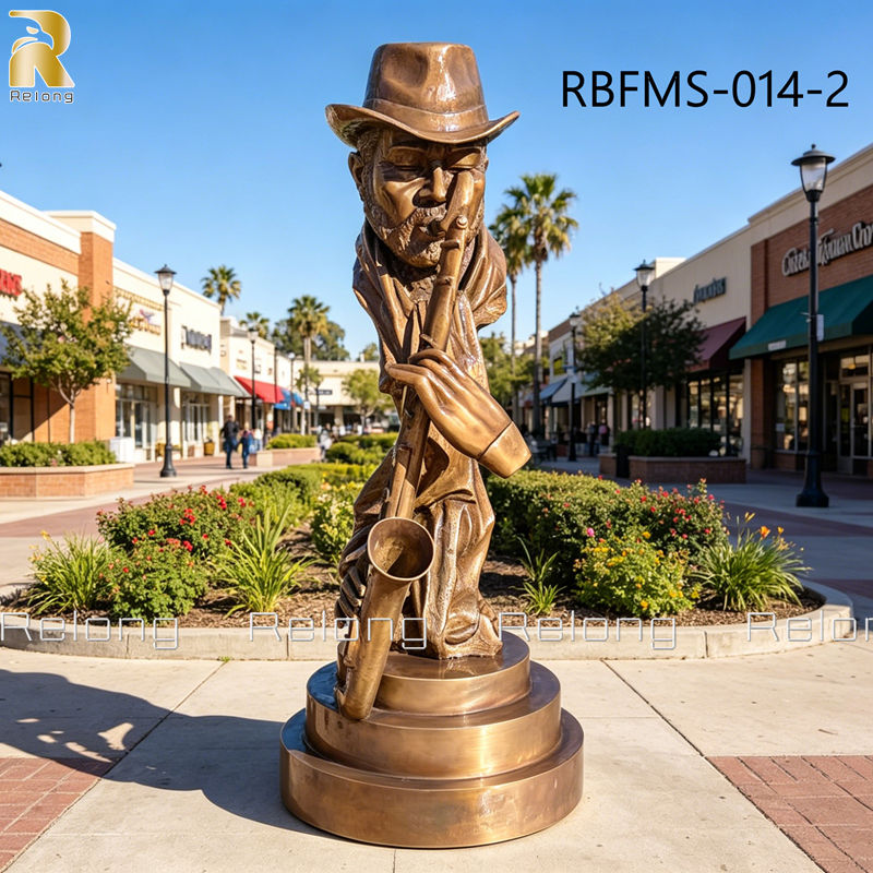bronze abstract jazz musician sculpture