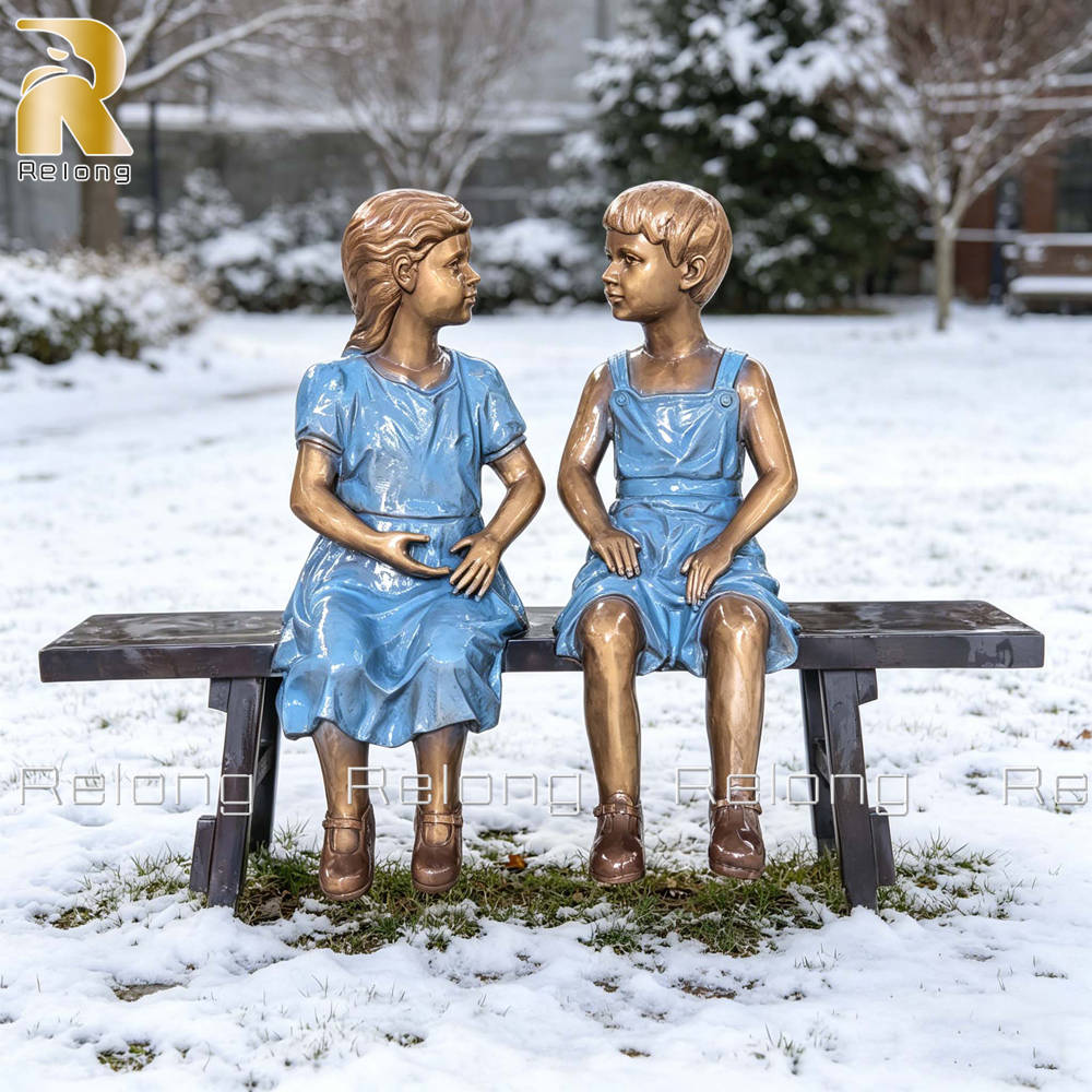 bronze children statue
