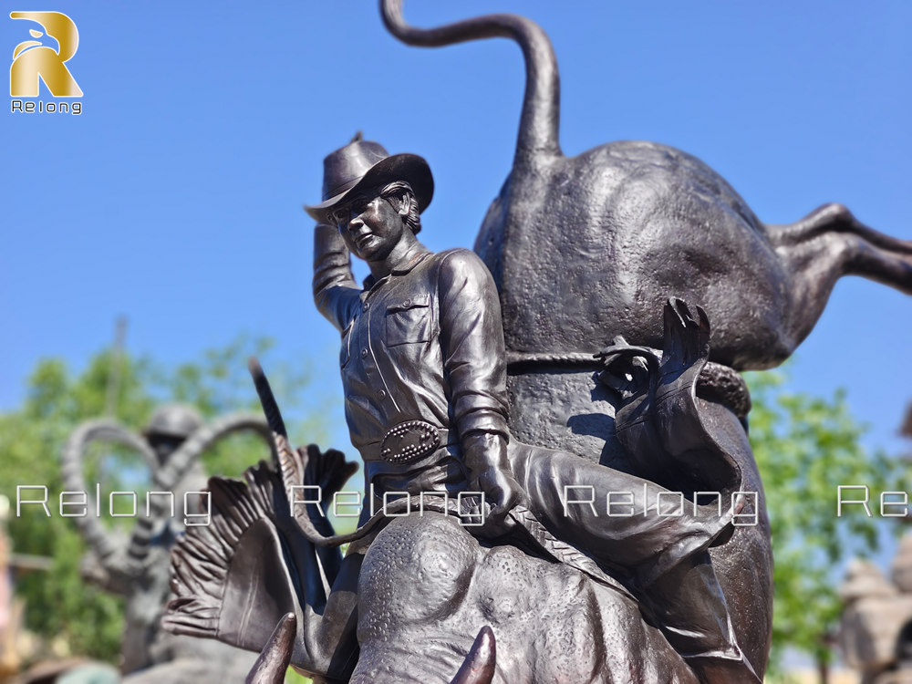 bull rider statue details