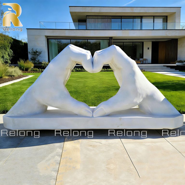 delicate marble hand sculpture