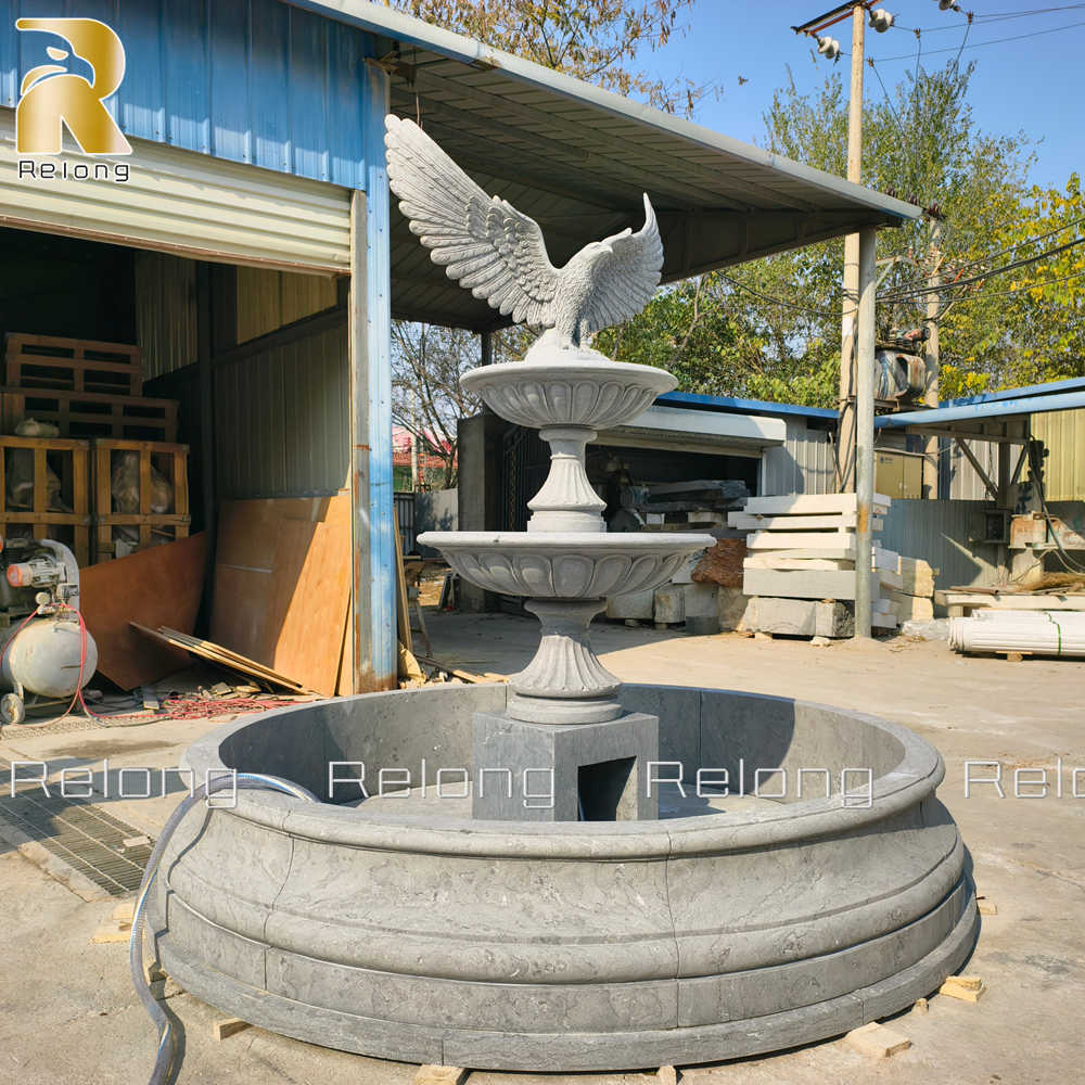 finished marble eagle fountain at Relong Factory