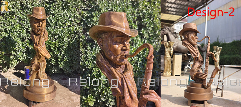 jazz musician sculpture details