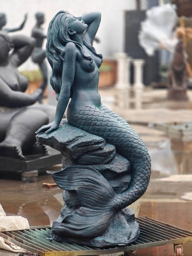 life size bronze mermaid statue