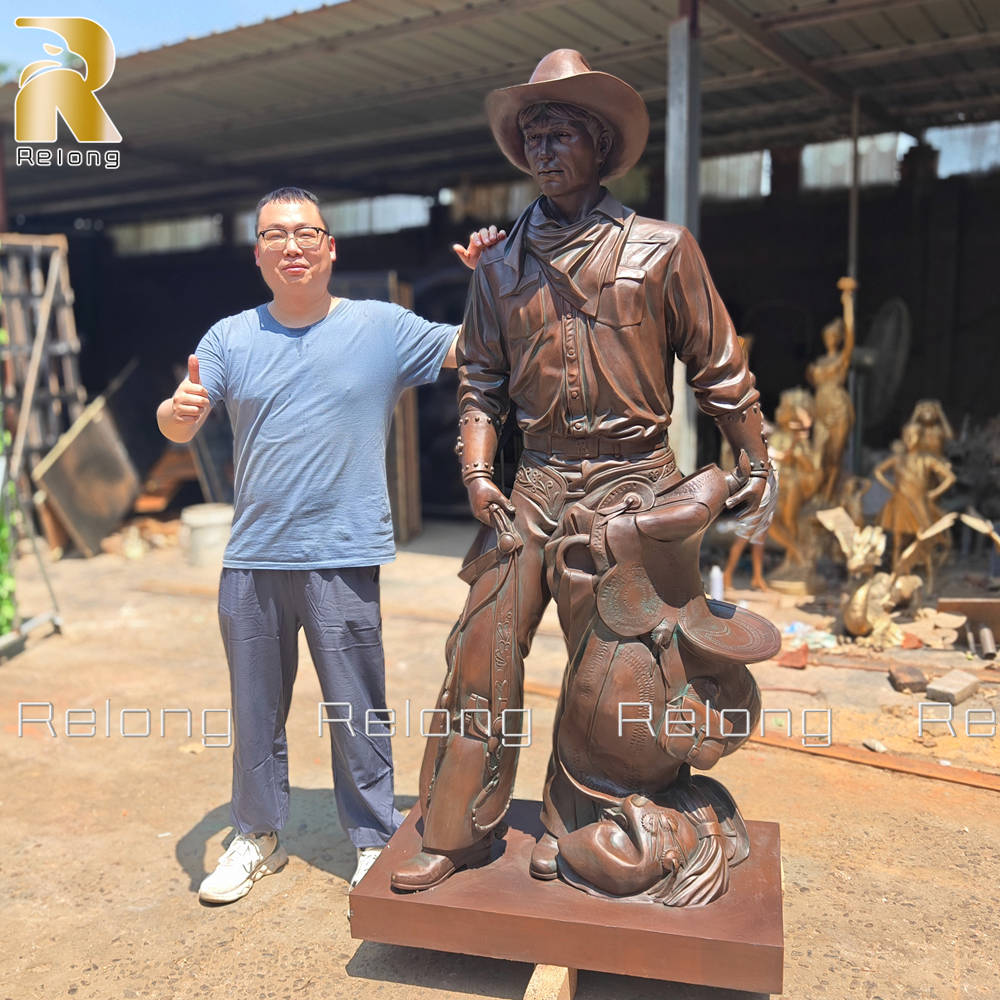 life size western cowboy statue