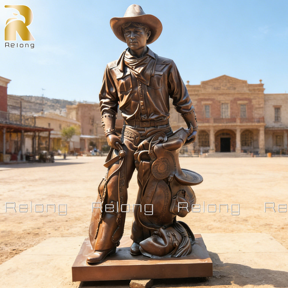 life size western cowboy statue