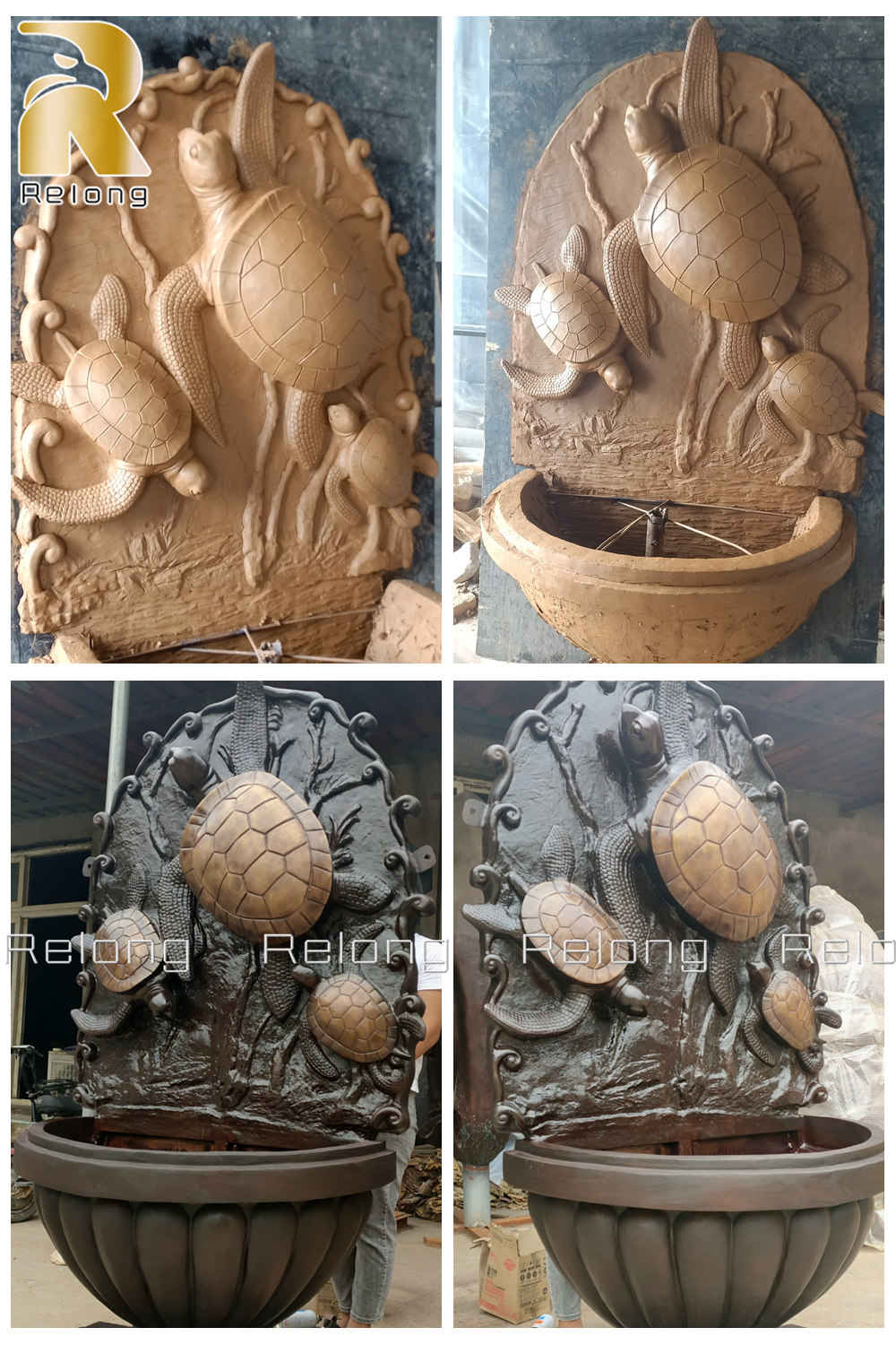 bronze turtle fountain production