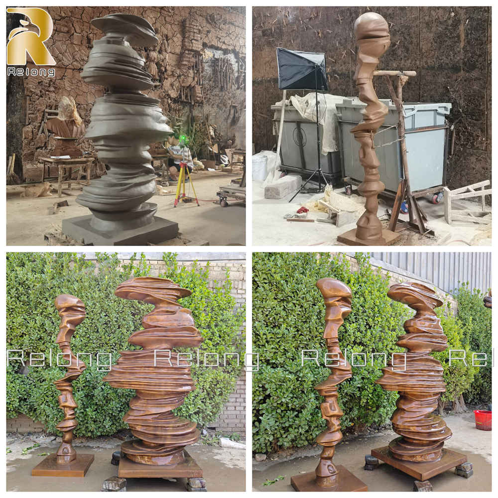 clay model Vs finished tornado sculpture