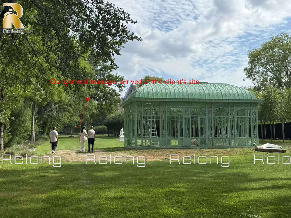 iron victorian style conservatory installed in client's site