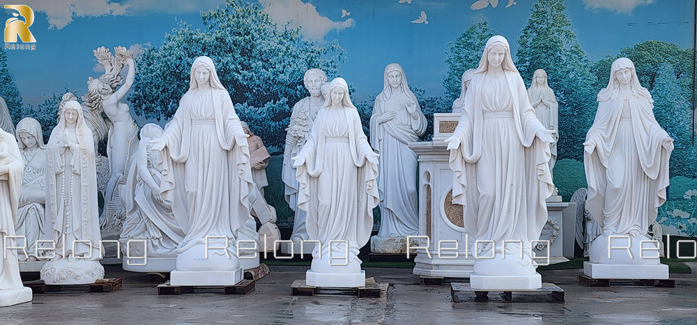 rich option of marble mary statues
