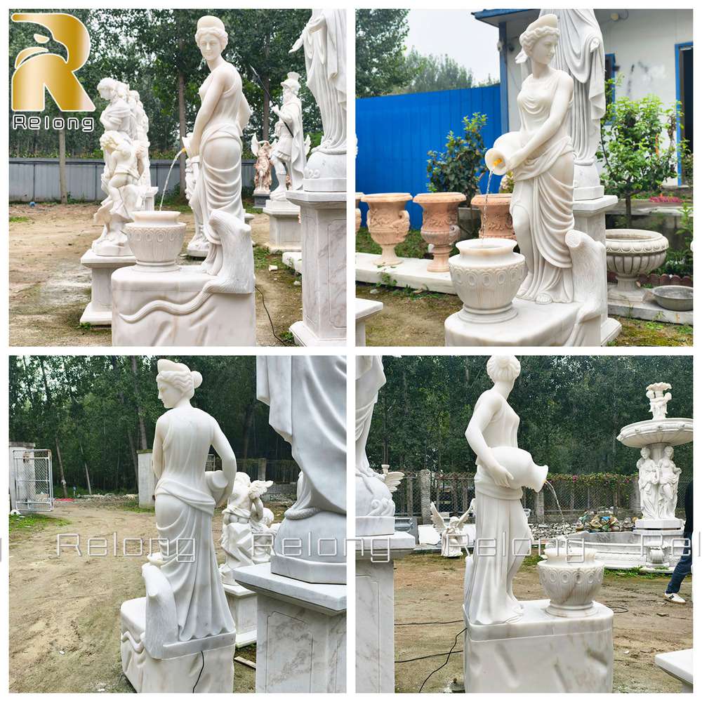Details of woman pouring water statue