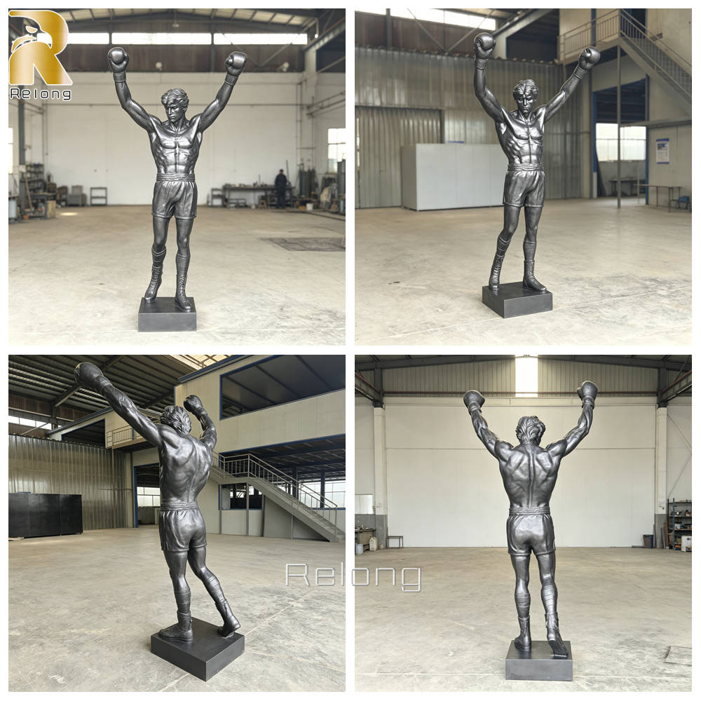 bronze casting details of boxer statue