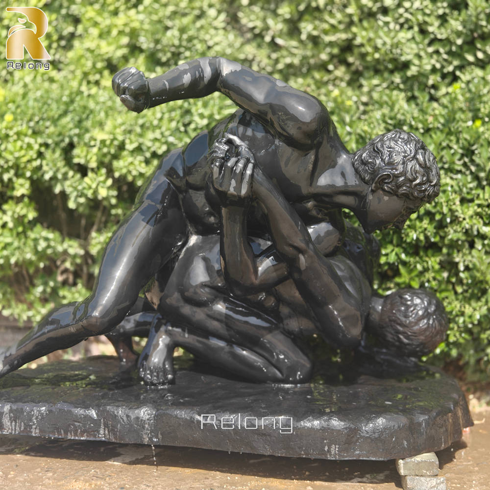 Finished Greek Wrestlers Bronze Statue