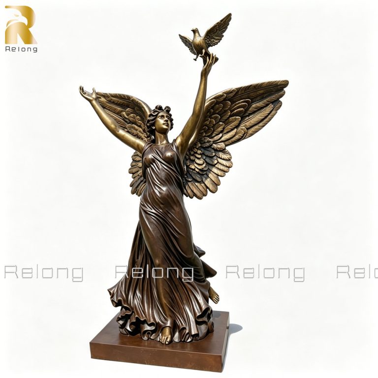 angle holding dove sculpture